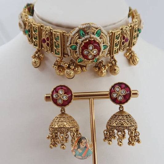 Athiya Heritage Necklace Set (Red)