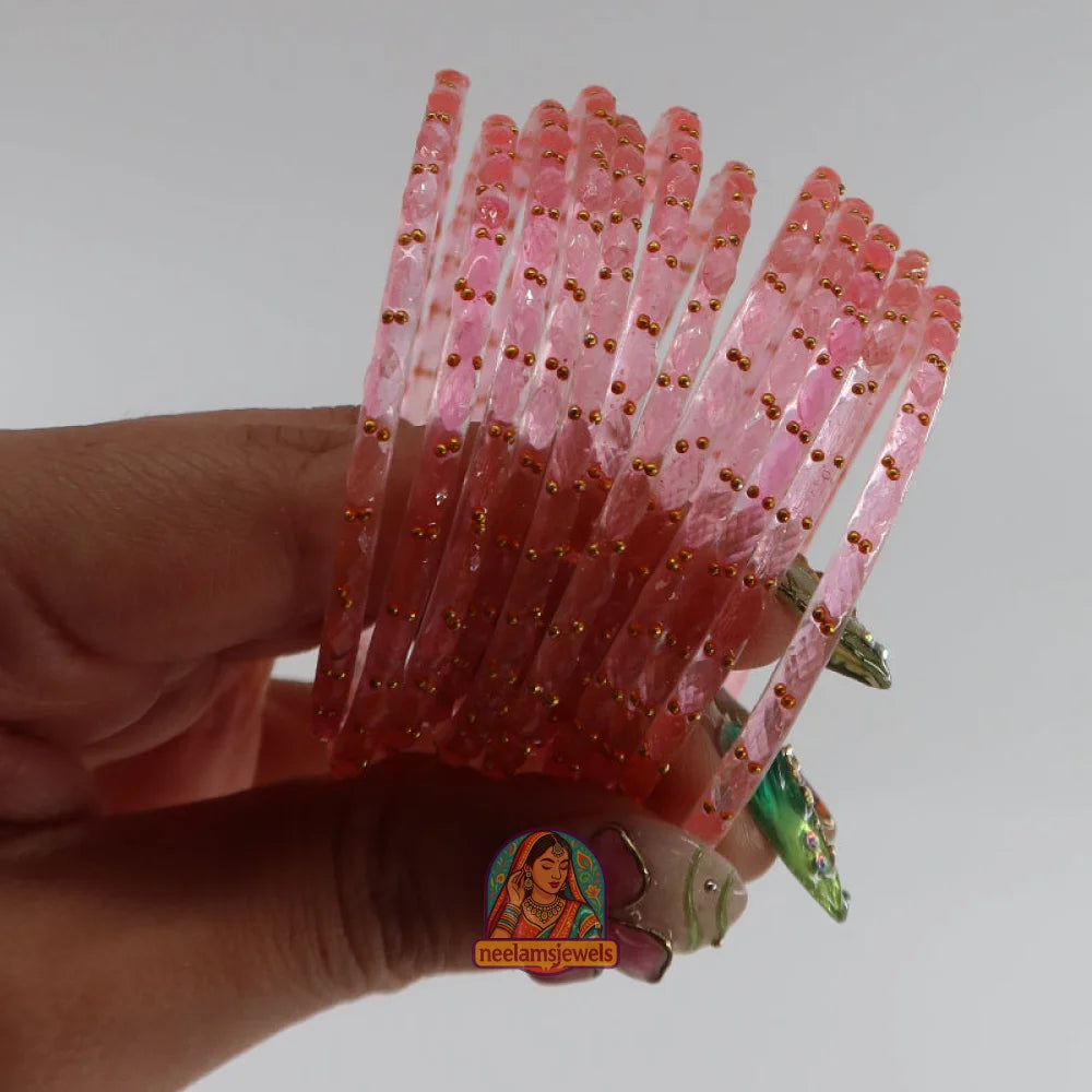 ’Baby Pink’ Glass Bangle Set