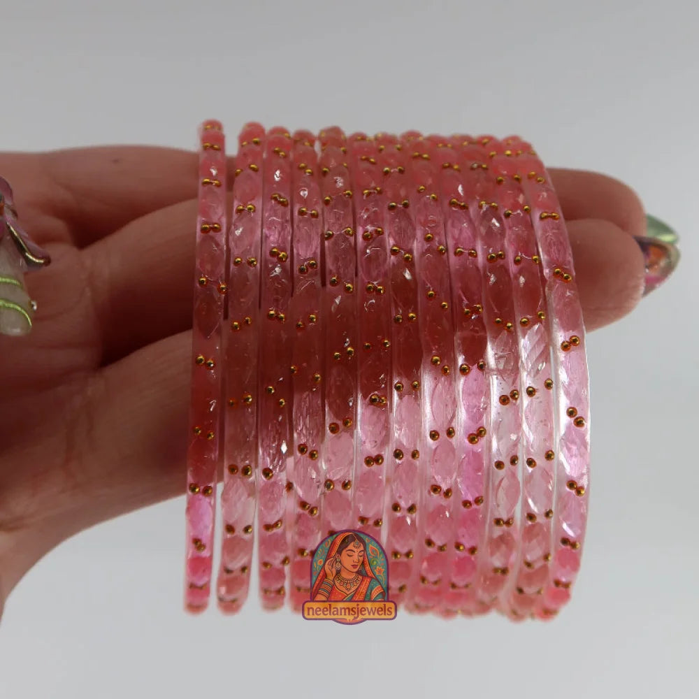 ’Baby Pink’ Glass Bangle Set