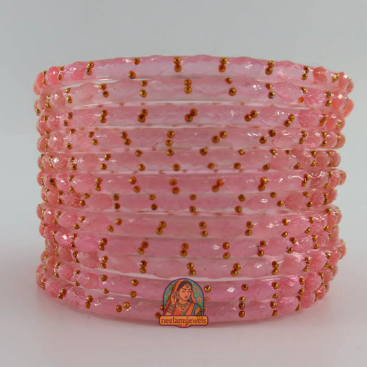 ’Baby Pink’ Glass Bangle Set