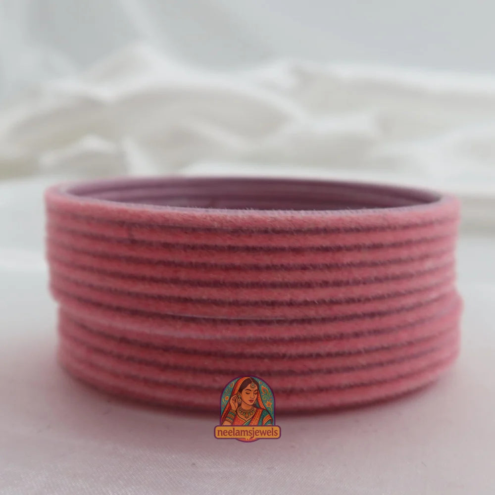 ’Baby Pink’ Velvet Bangle Set 2.10