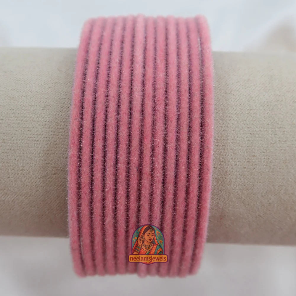 ’Baby Pink’ Velvet Bangle Set 2.10