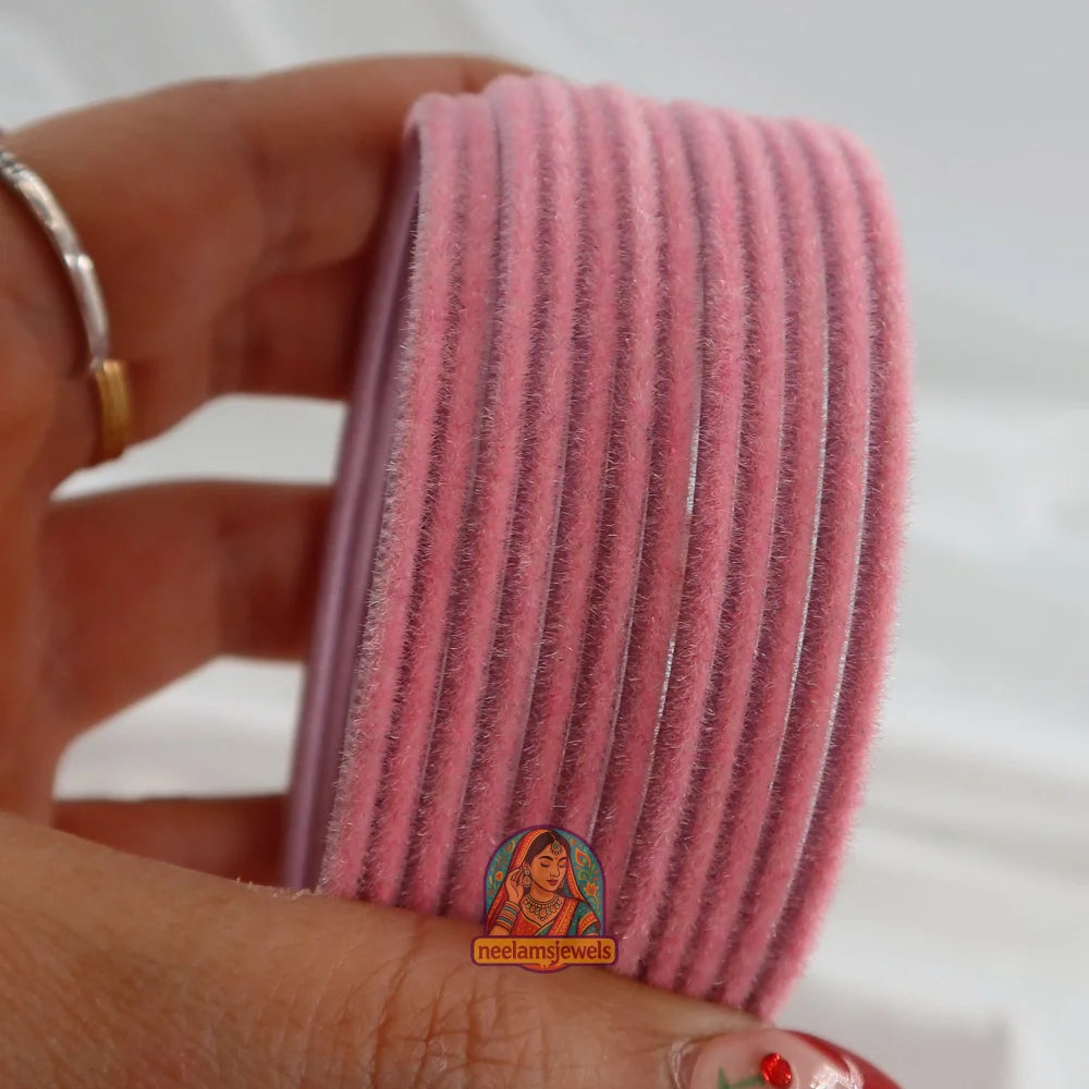 ’Baby Pink’ Velvet Bangle Set 2.10