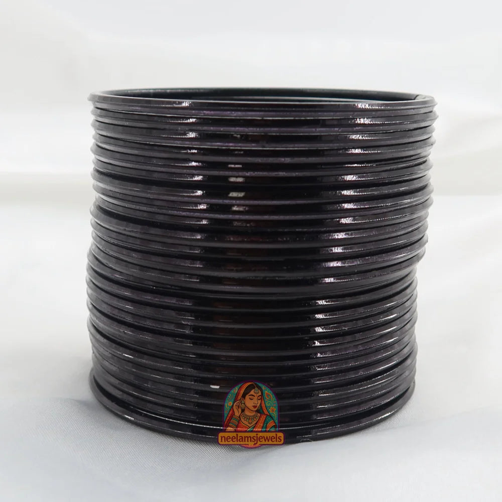 ’Black’ Metallic Bangle Set