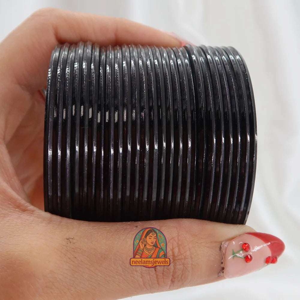 ’Black’ Metallic Bangle Set