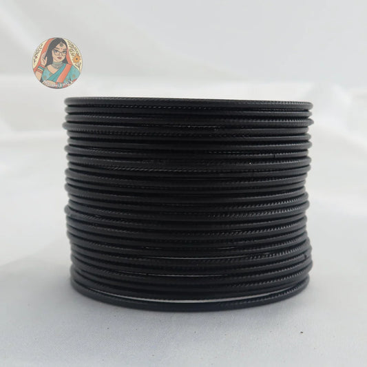 ’Black’ Plain Matte Bangle Set