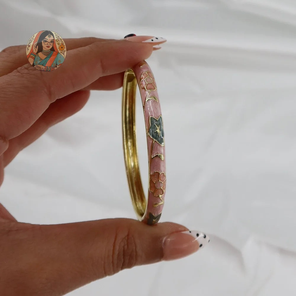 Blossom - Meenakari Bangle - 4 - Lavender/Blue/Pink