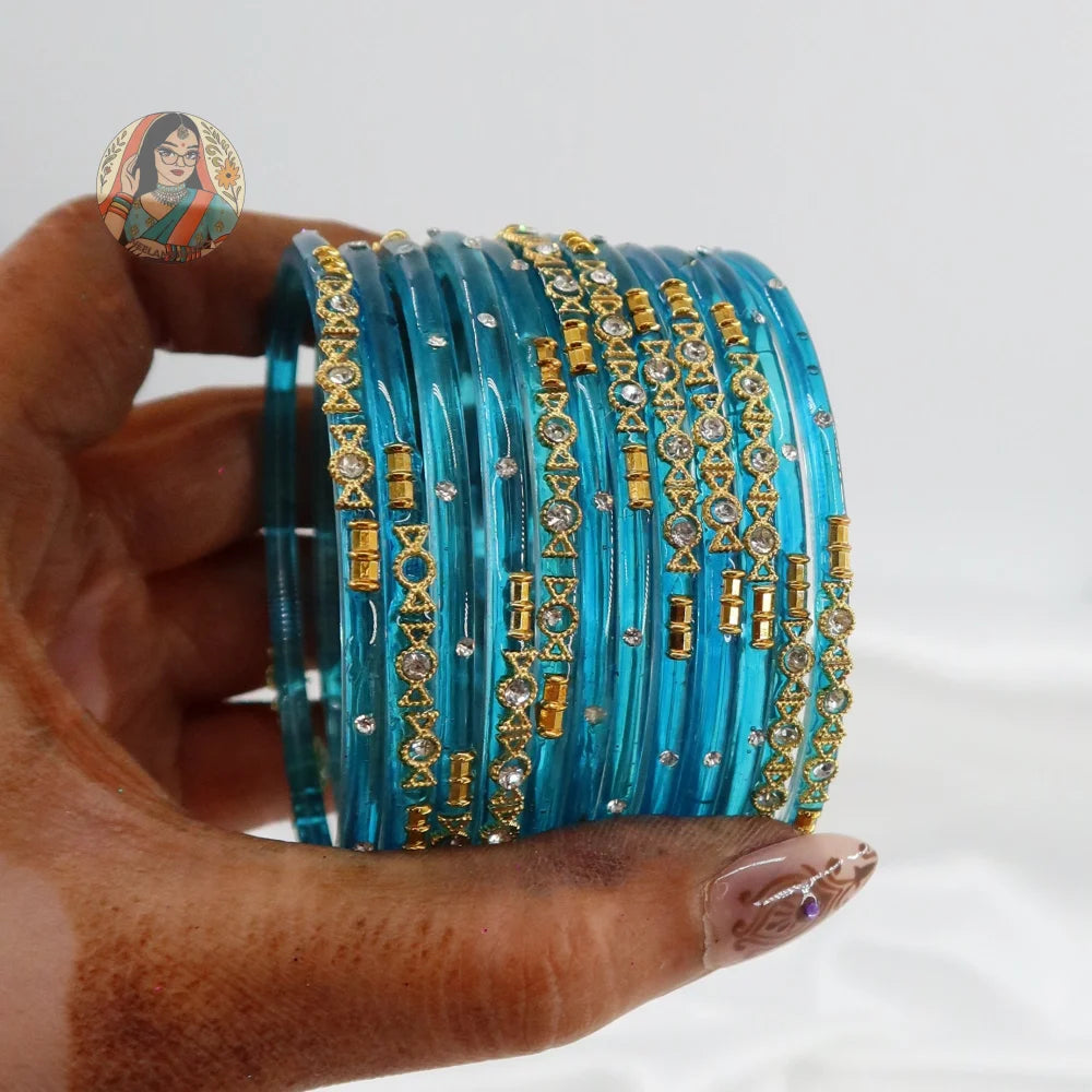 ’Blue’ Mehwish Glass Bangle Set