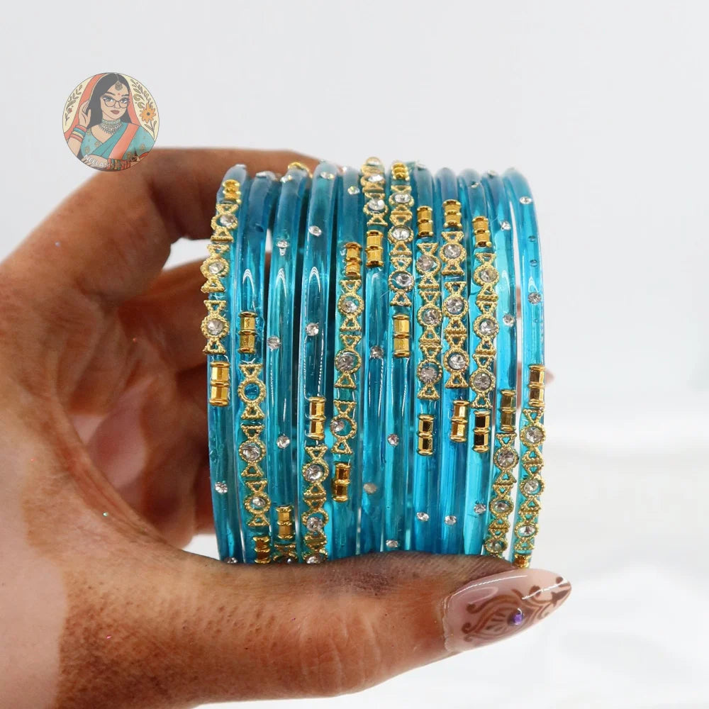 ’Blue’ Mehwish Glass Bangle Set