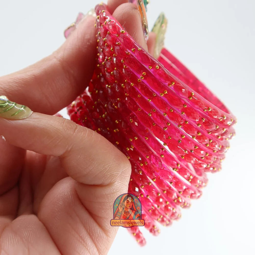 ’Blush Pink’ Glass Bangle Set