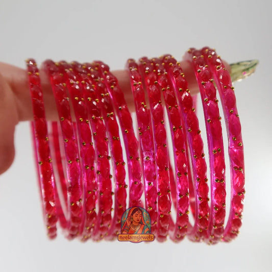 ’Blush Pink’ Glass Bangle Set