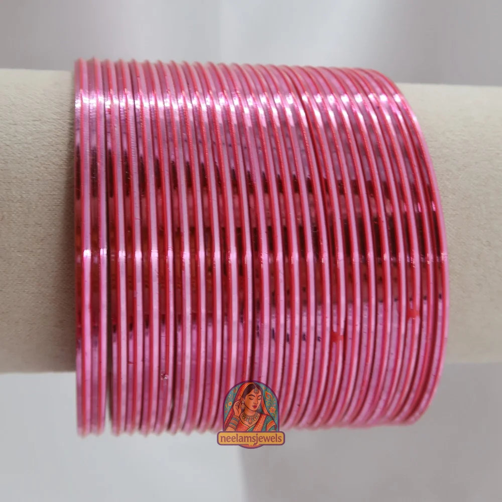 ’Blush Pink’ Metallic Bangle Set