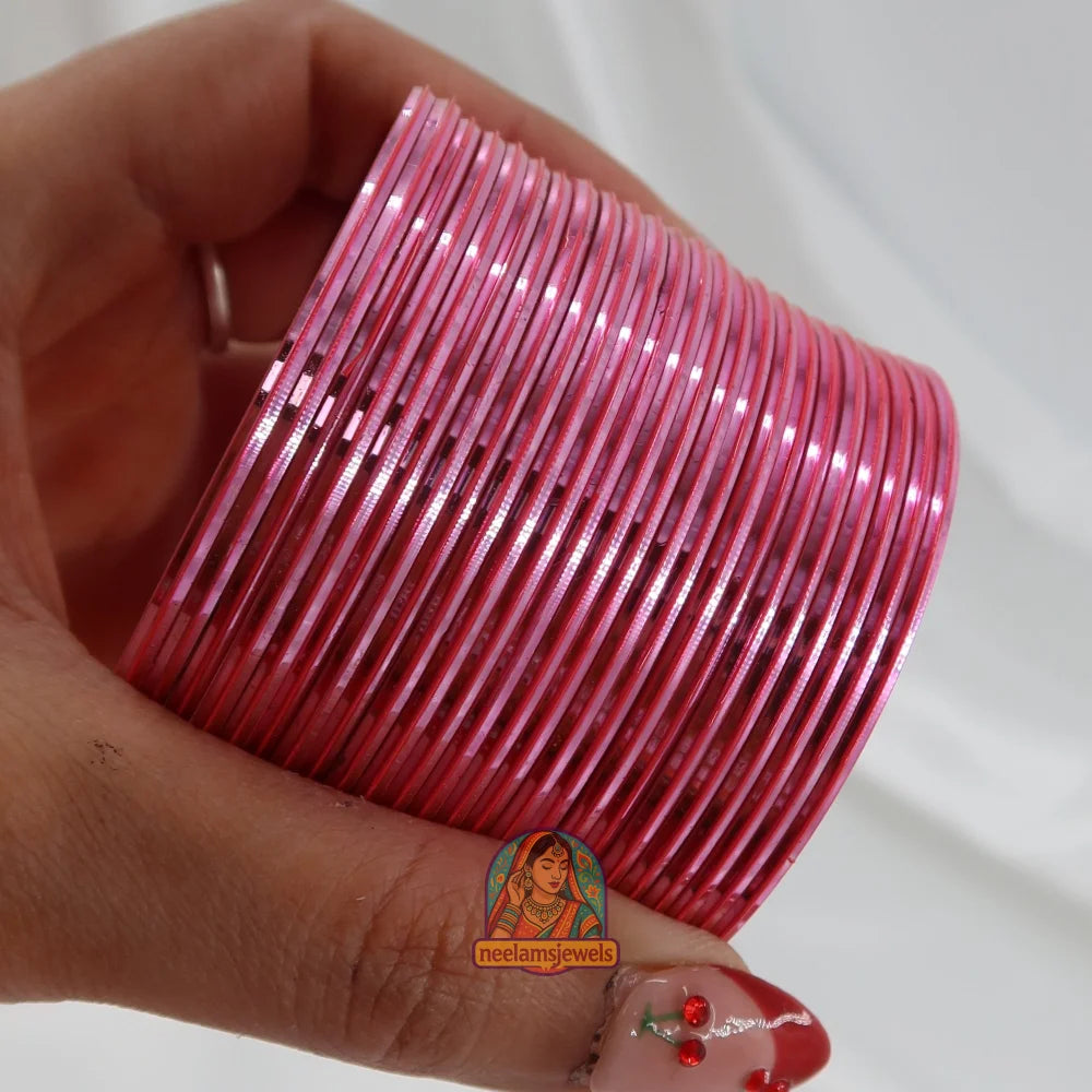 ’Blush Pink’ Metallic Bangle Set