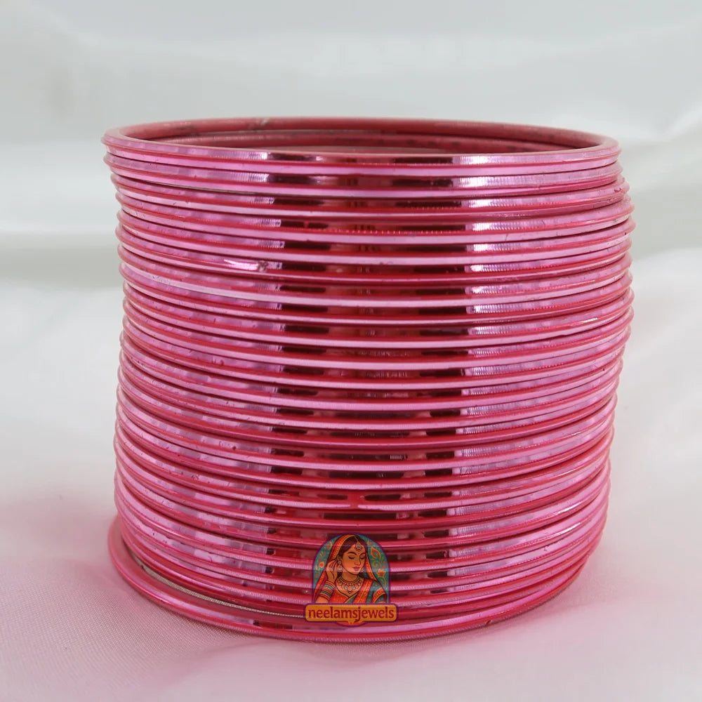 ’Blush Pink’ Metallic Bangle Set