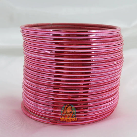 ’Blush Pink’ Metallic Bangle Set