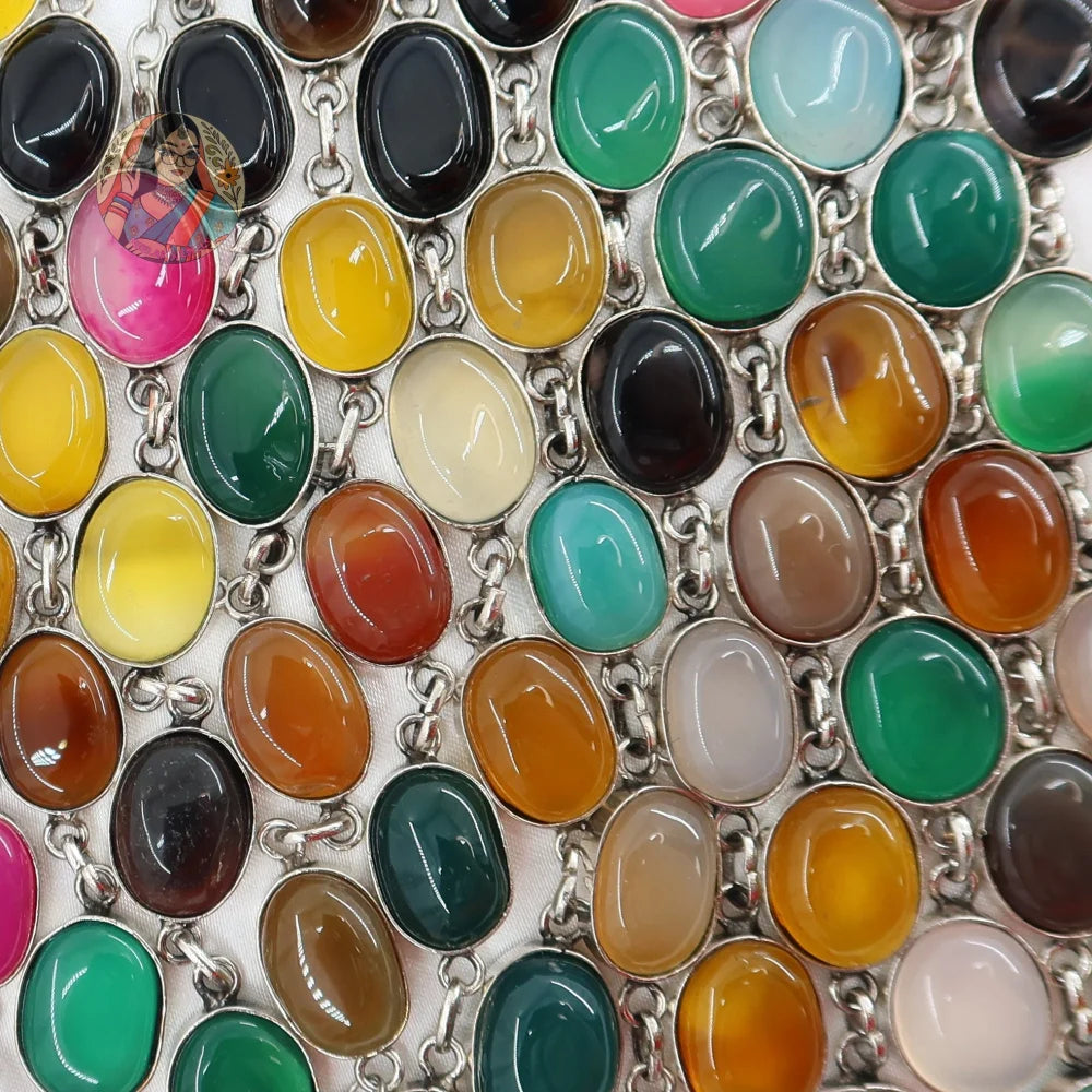 Brass Agate Stone Bracelet