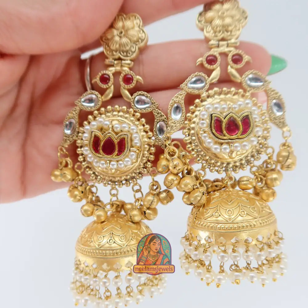 Brass Lotus Earrings