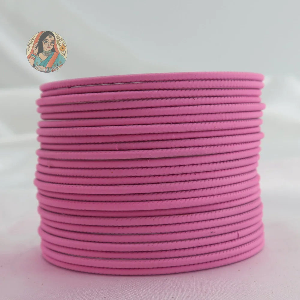 ’Bubblegum Pink’ Plain Matte Bangle Set