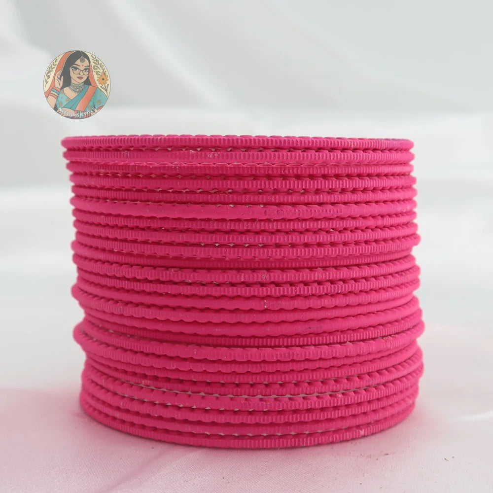 ’Candy Floss’ Matte Textured Ridged Bangle Set