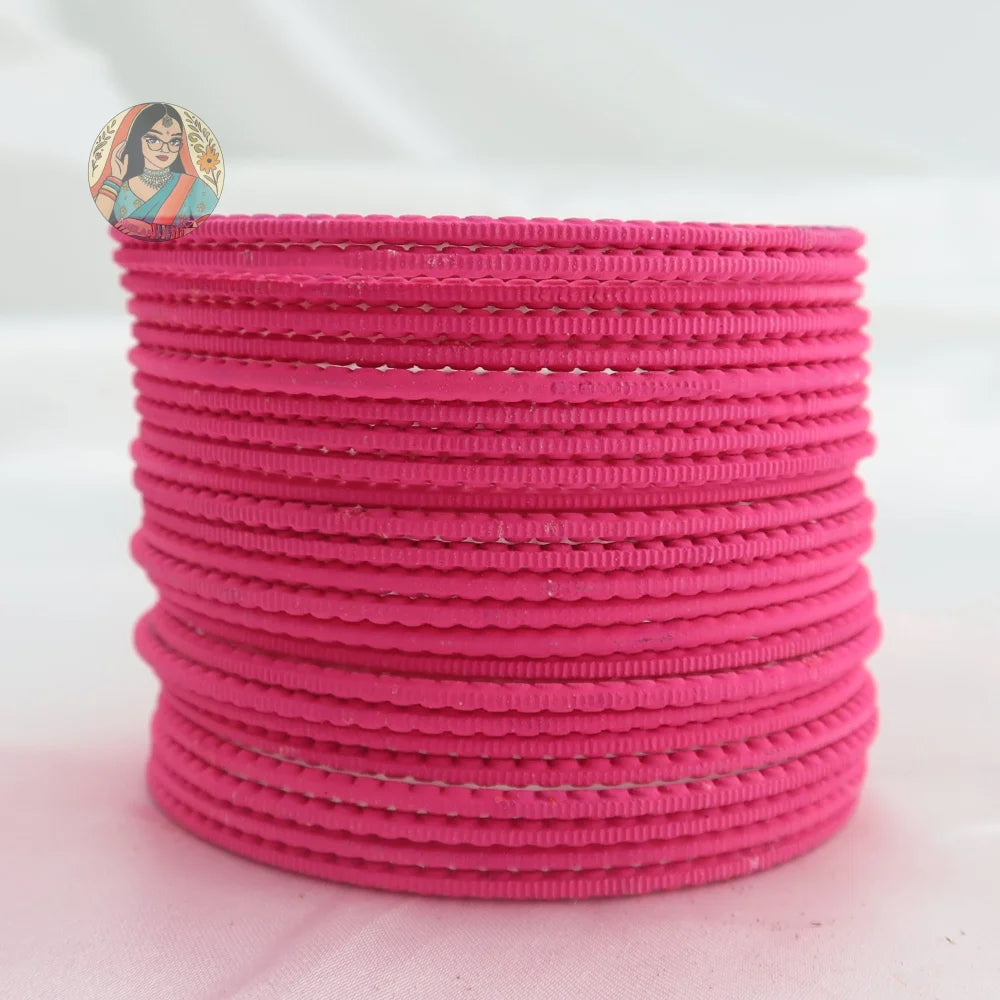 ’Candy Floss’ Matte Textured Ridged Bangle Set