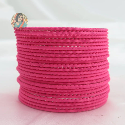’Candy Floss’ Matte Textured Ridged Bangle Set