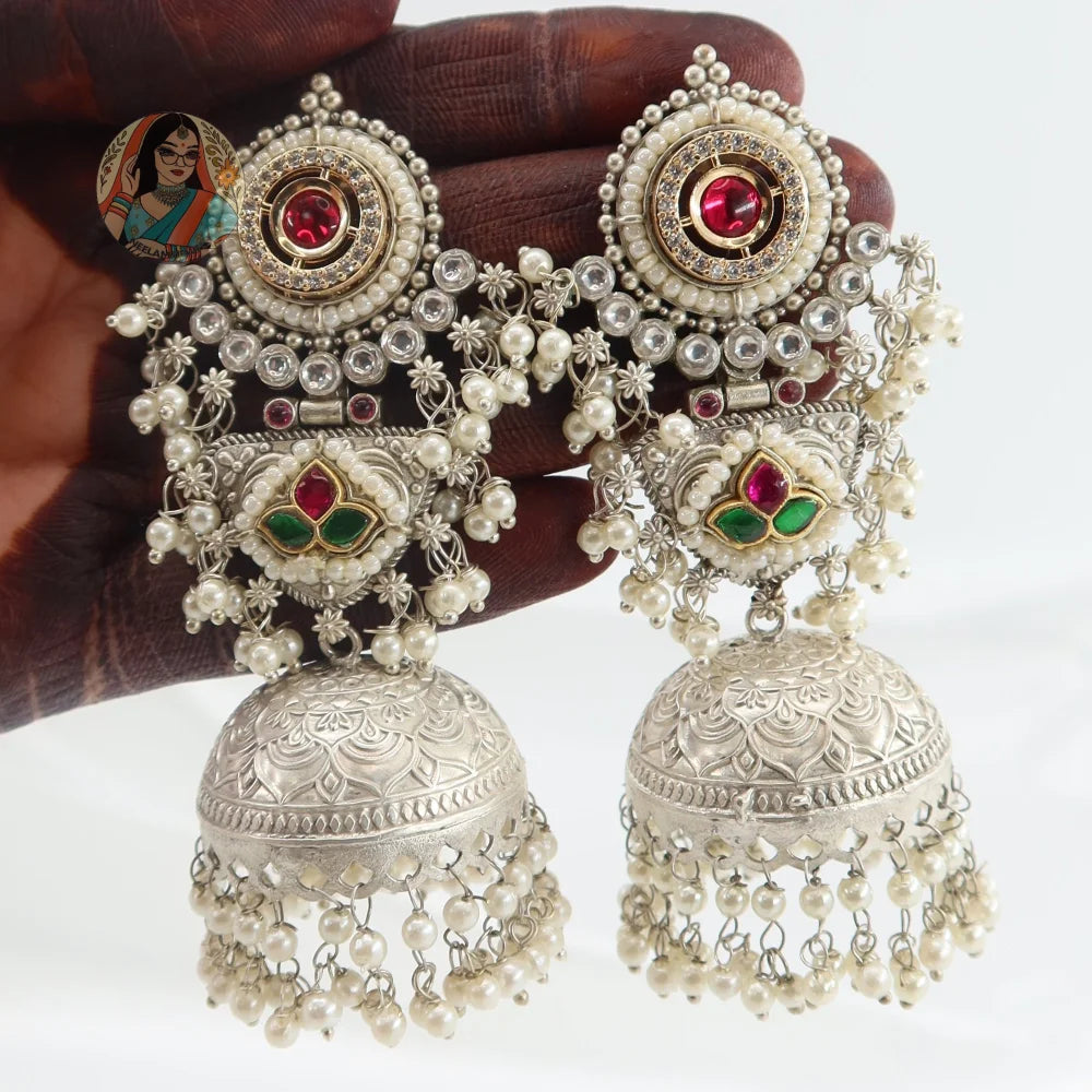 Chaitra Silver Earrings