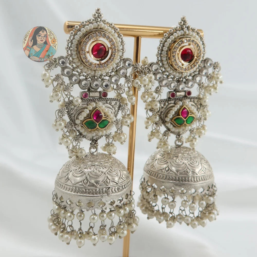 Chaitra Silver Earrings
