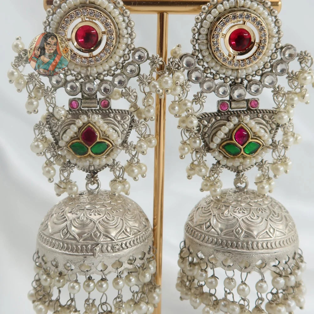 Chaitra Silver Earrings