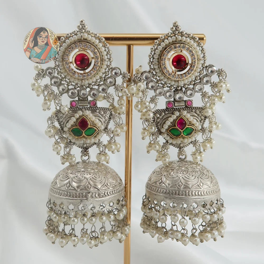 Chaitra Silver Earrings