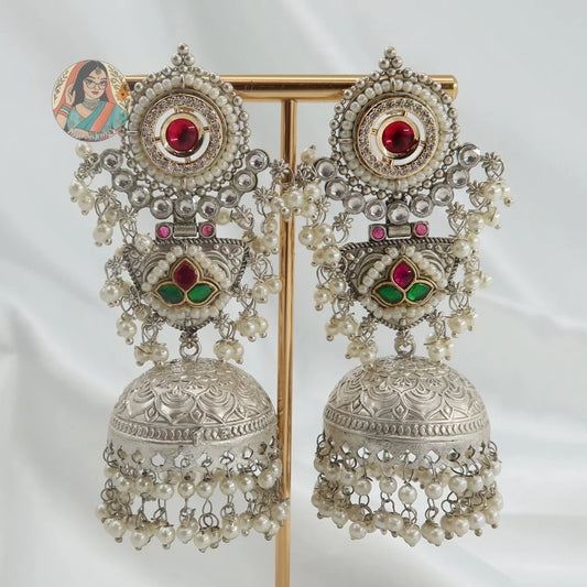 Chaitra Silver Earrings