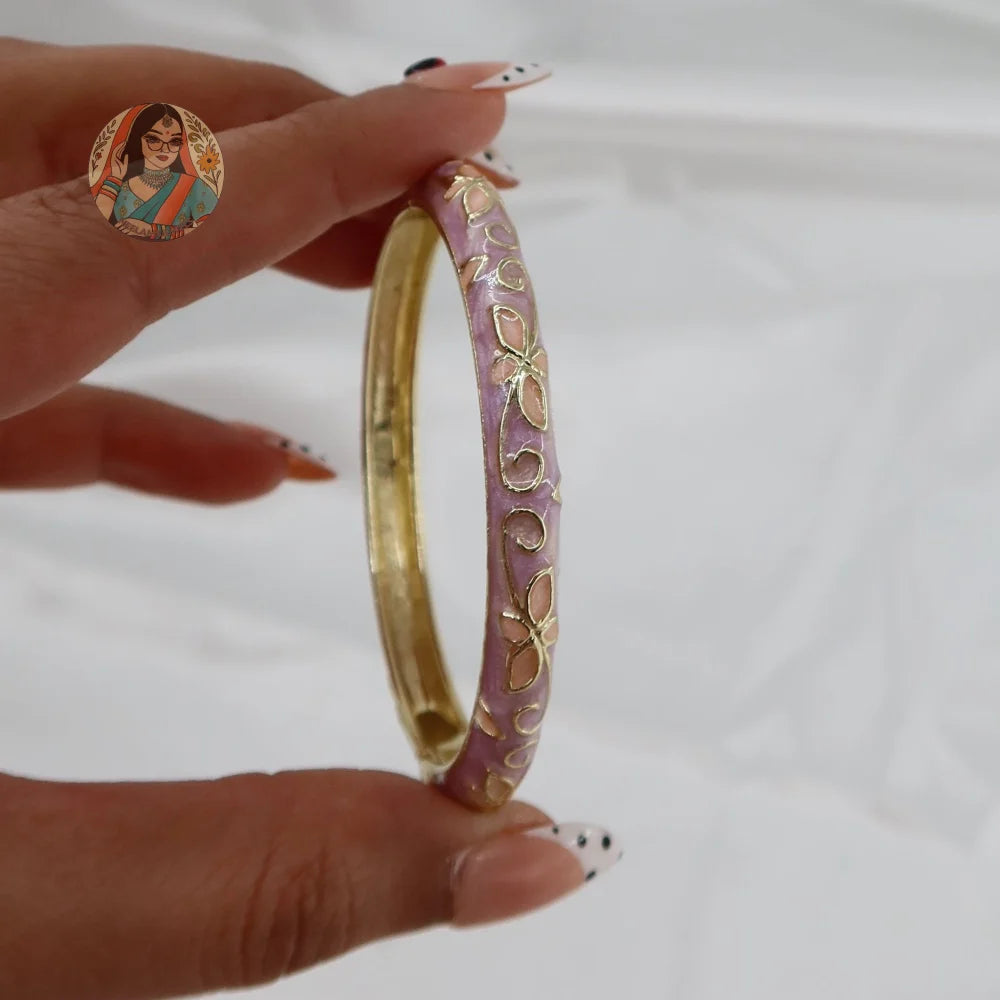 Chameli Meenakari Bangle - 11 - Lavendar/Pink