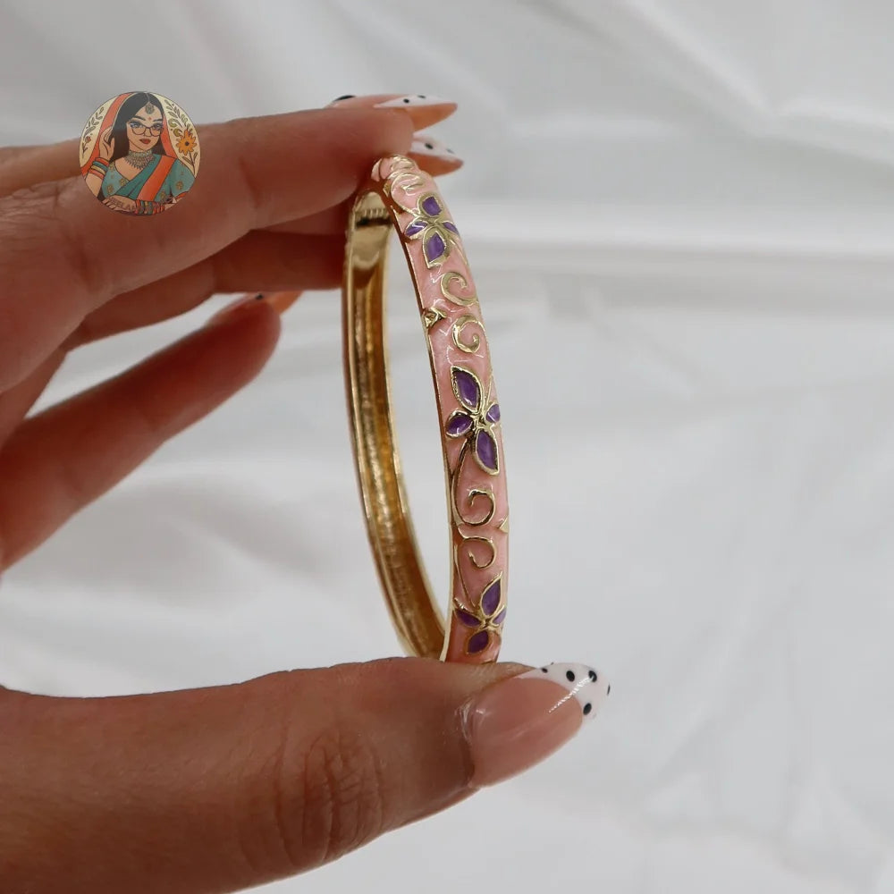 Chameli Meenakari Bangle - 5 - Pink/Purple