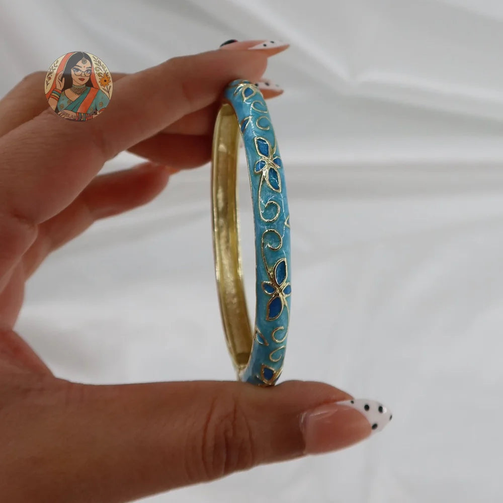 Chameli Meenakari Bangle - 8 - Dark Blue/Blue