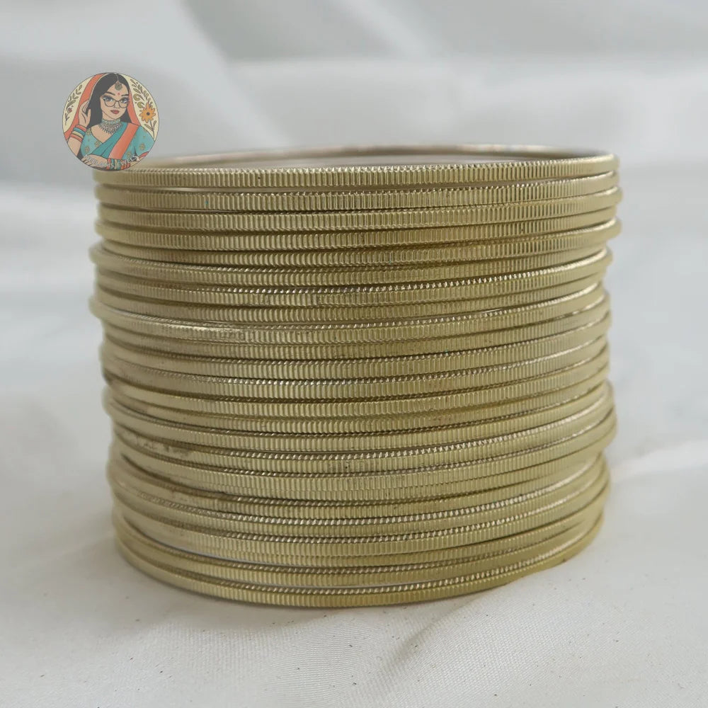 ’Champagne’ Shiny Plain Bangle Set