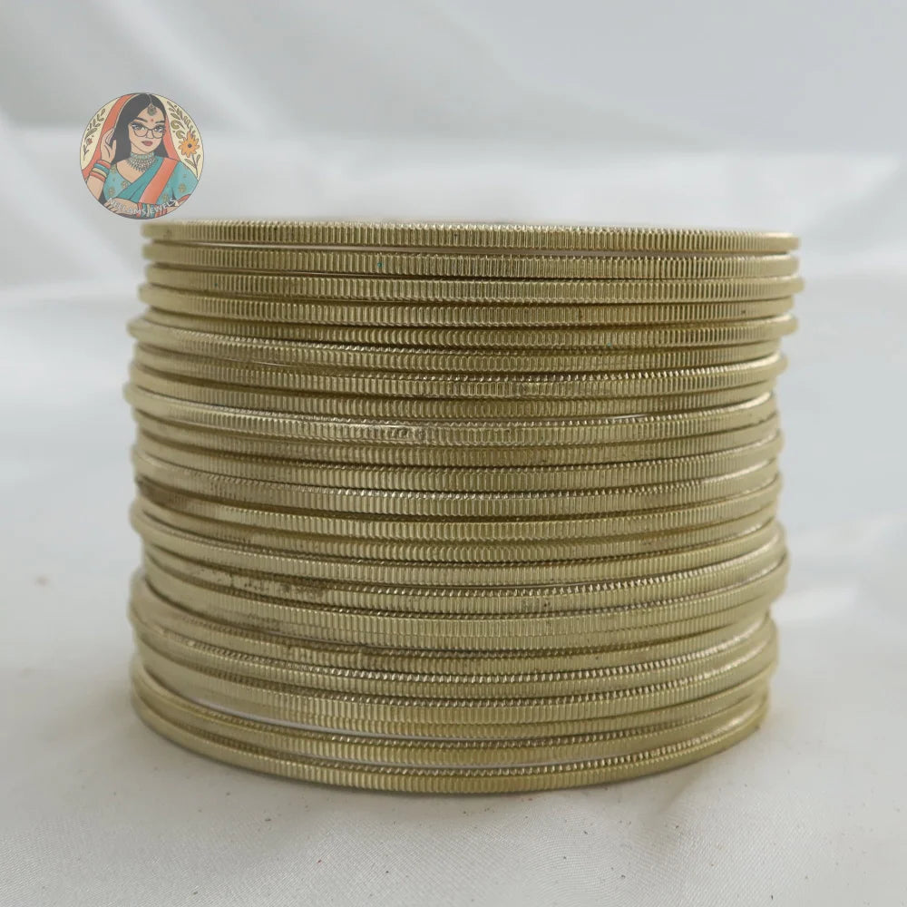 ’Champagne’ Shiny Plain Bangle Set