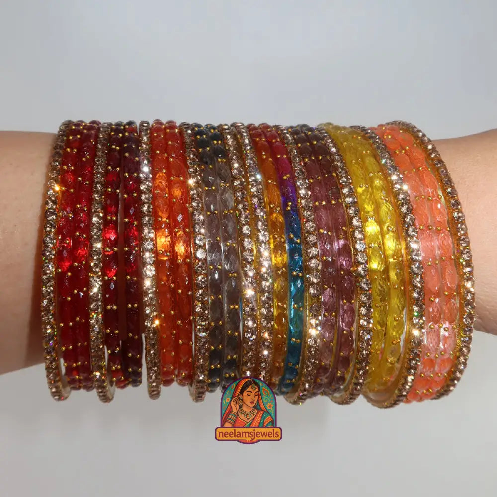 Chandni Gold Multidrop Glass Bangles