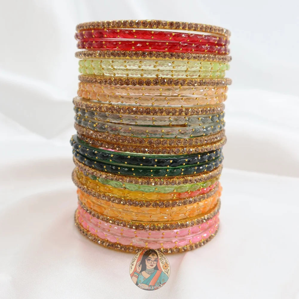 Chandni Gold Multidrop Glass Bangles