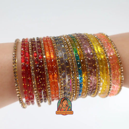 Chandni Gold Multidrop Glass Bangles