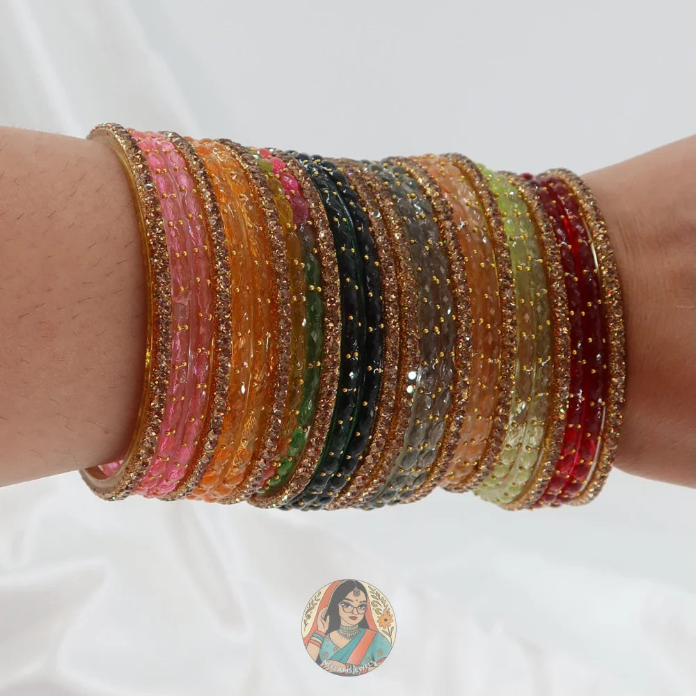 Chandni Gold Multidrop Glass Bangles