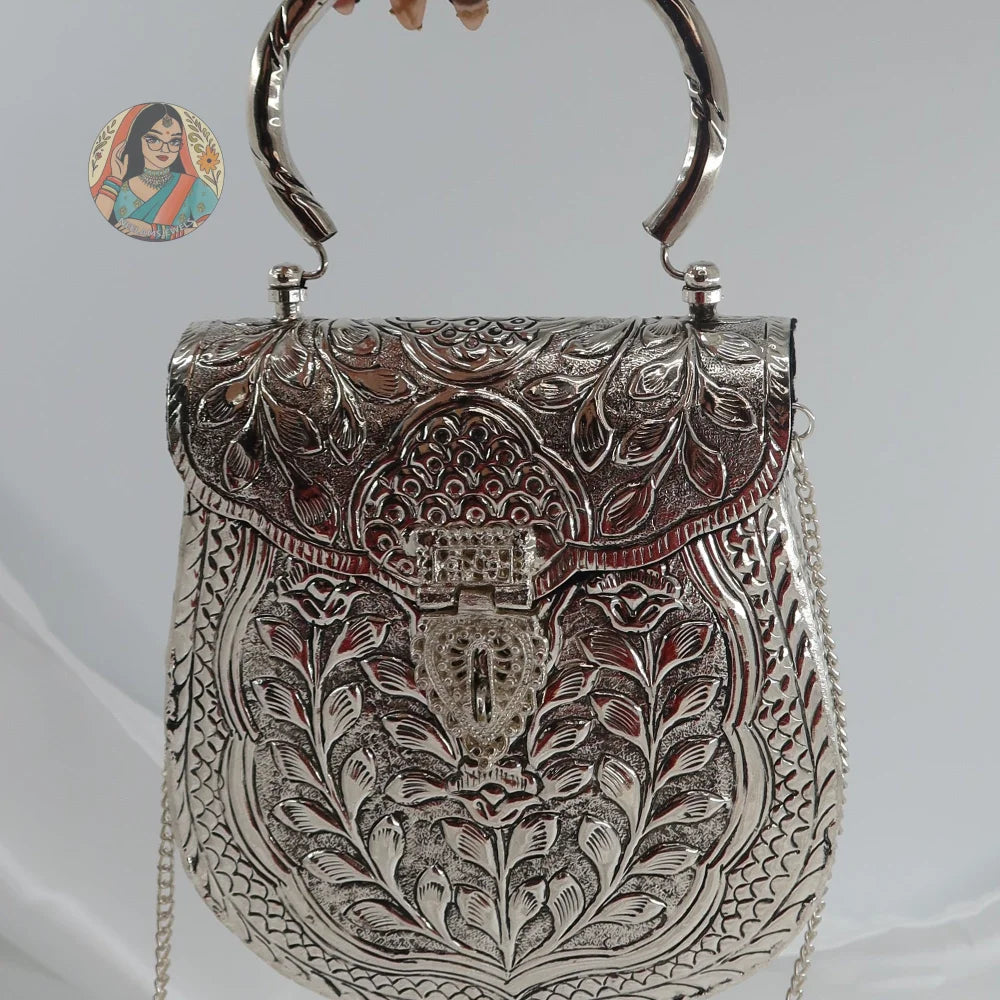 Chandni - Silver Metal Handbag