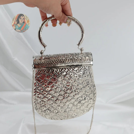 Chandni - Silver Metal Handbag