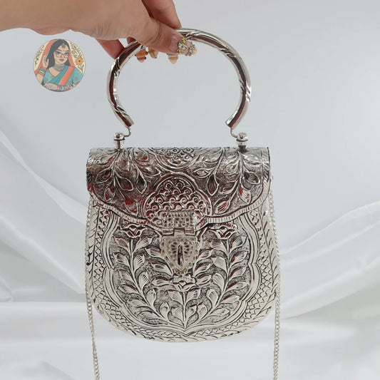 Chandni - Silver Metal Handbag