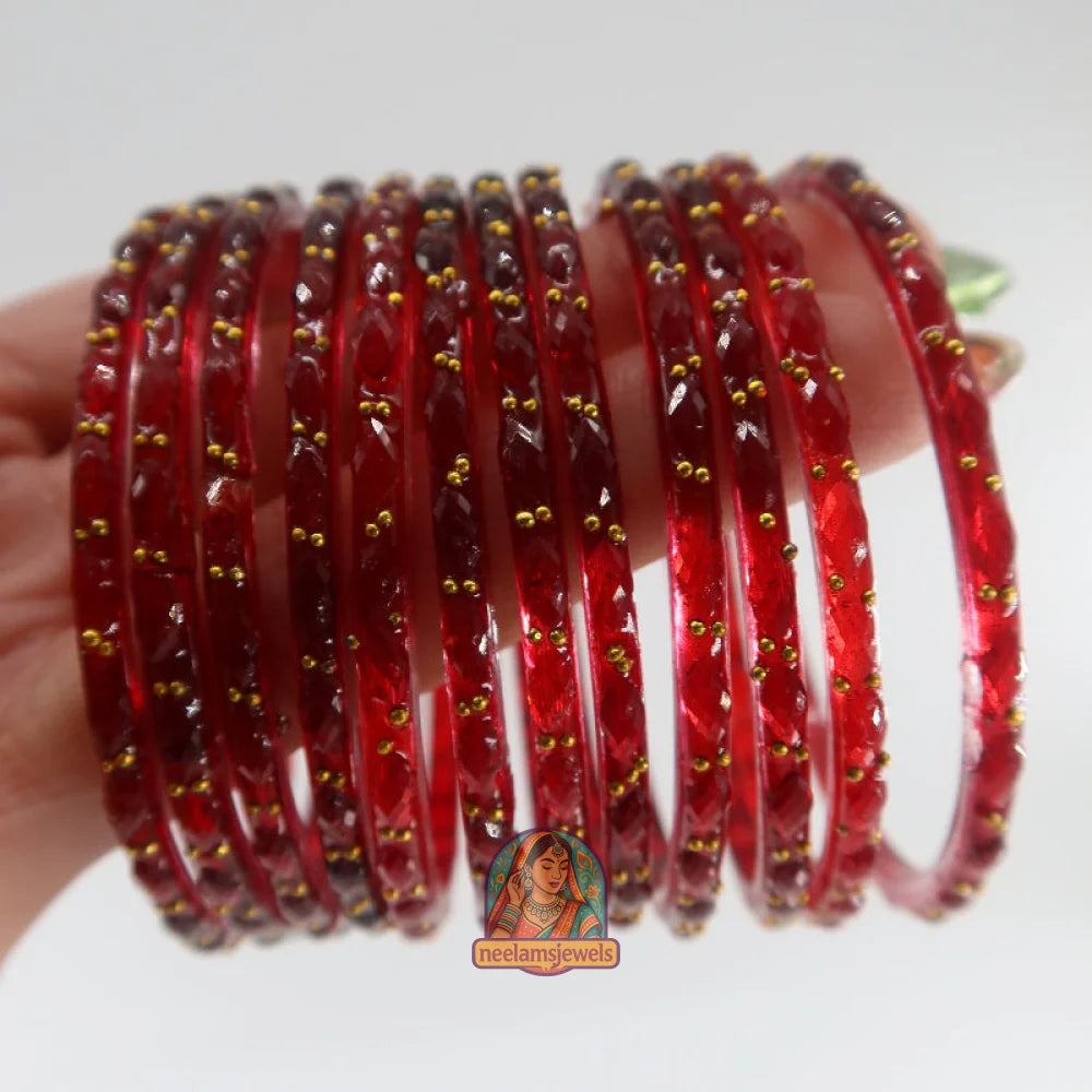 ’Cherry’ Glass Bangle Set