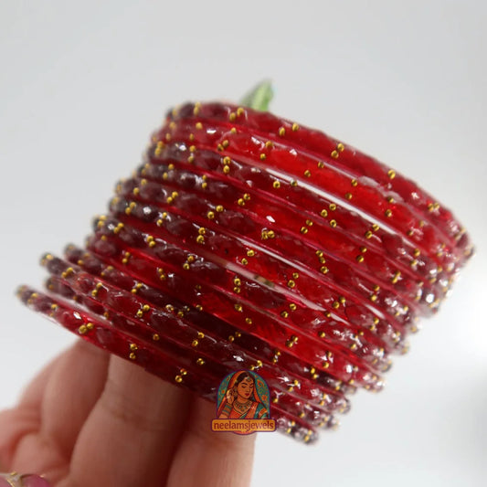 ’Cherry’ Glass Bangle Set