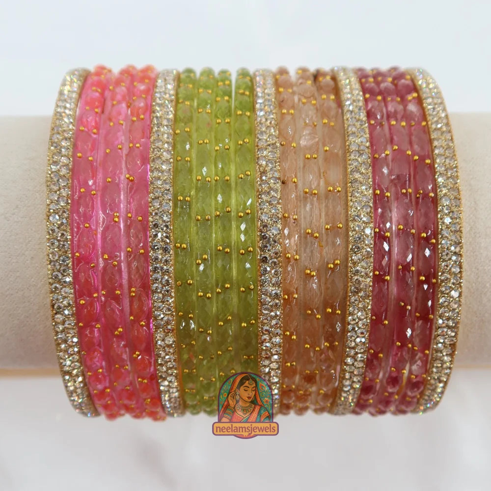 Choti Si Baat - Raindrop Glass Bangle Set 2.10