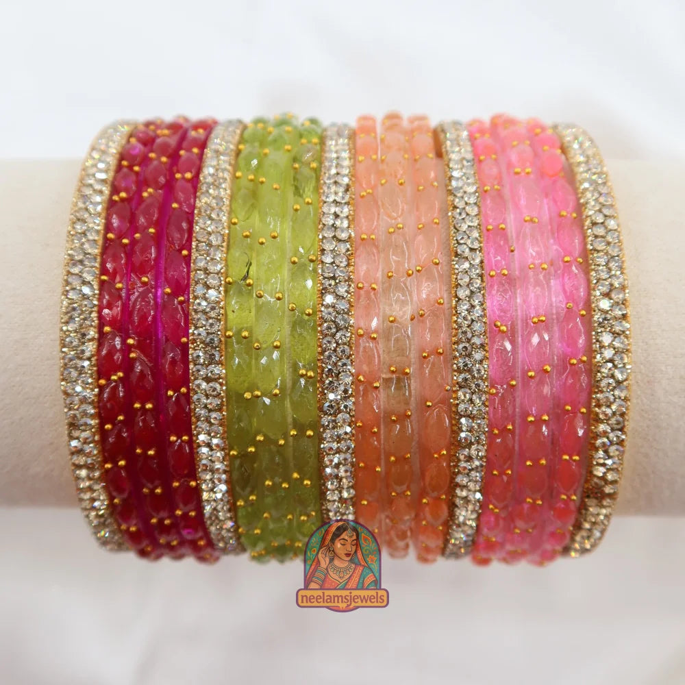 Choti Si Baat - Raindrop Glass Bangle Set 2.4