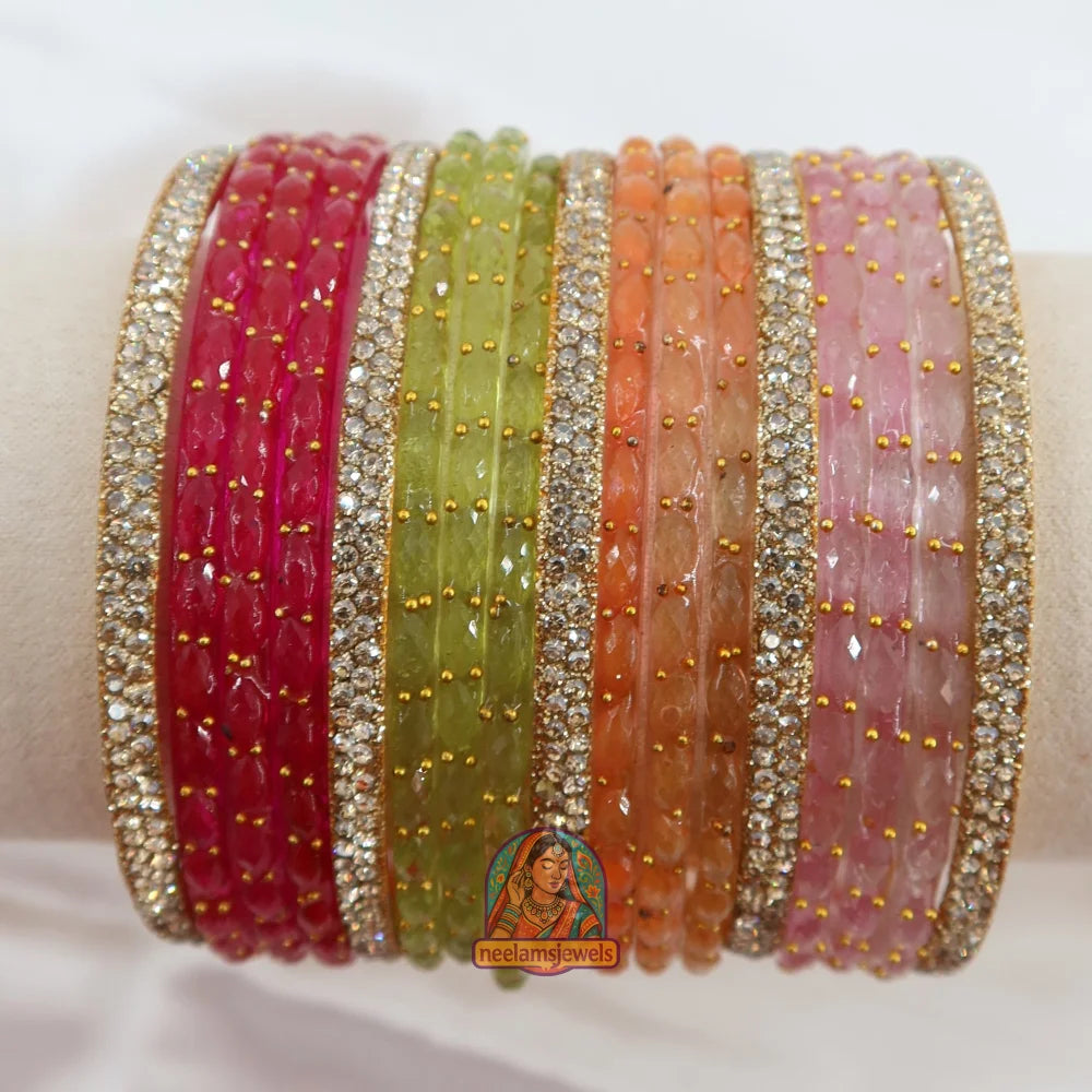 Choti Si Baat - Raindrop Glass Bangle Set 2.8