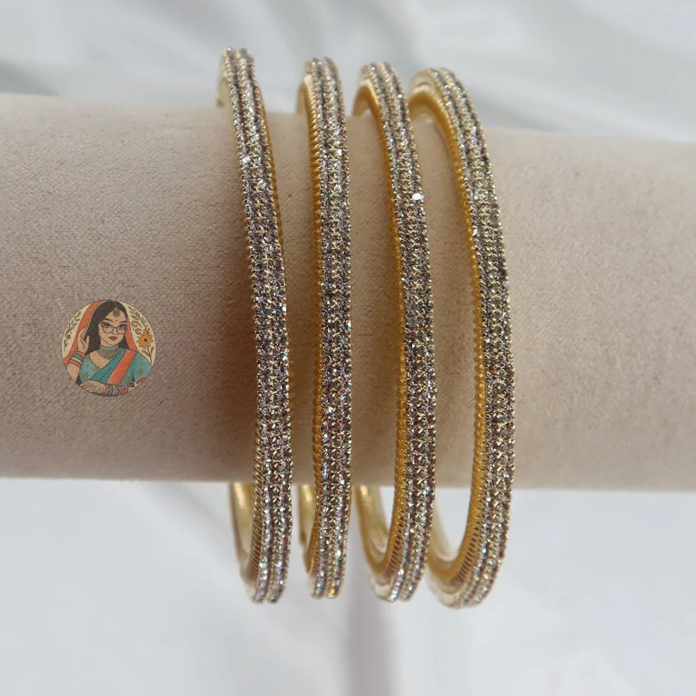 Chunky Gold Sparkle Bangles (4)