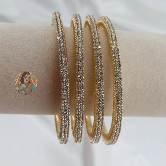 Chunky Gold Sparkle Bangles (4)
