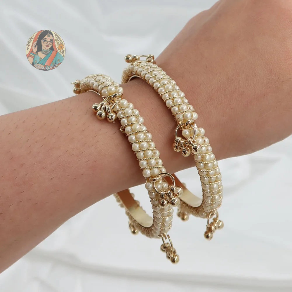 Chunky Pearl Ghungroo Bangles (2)
